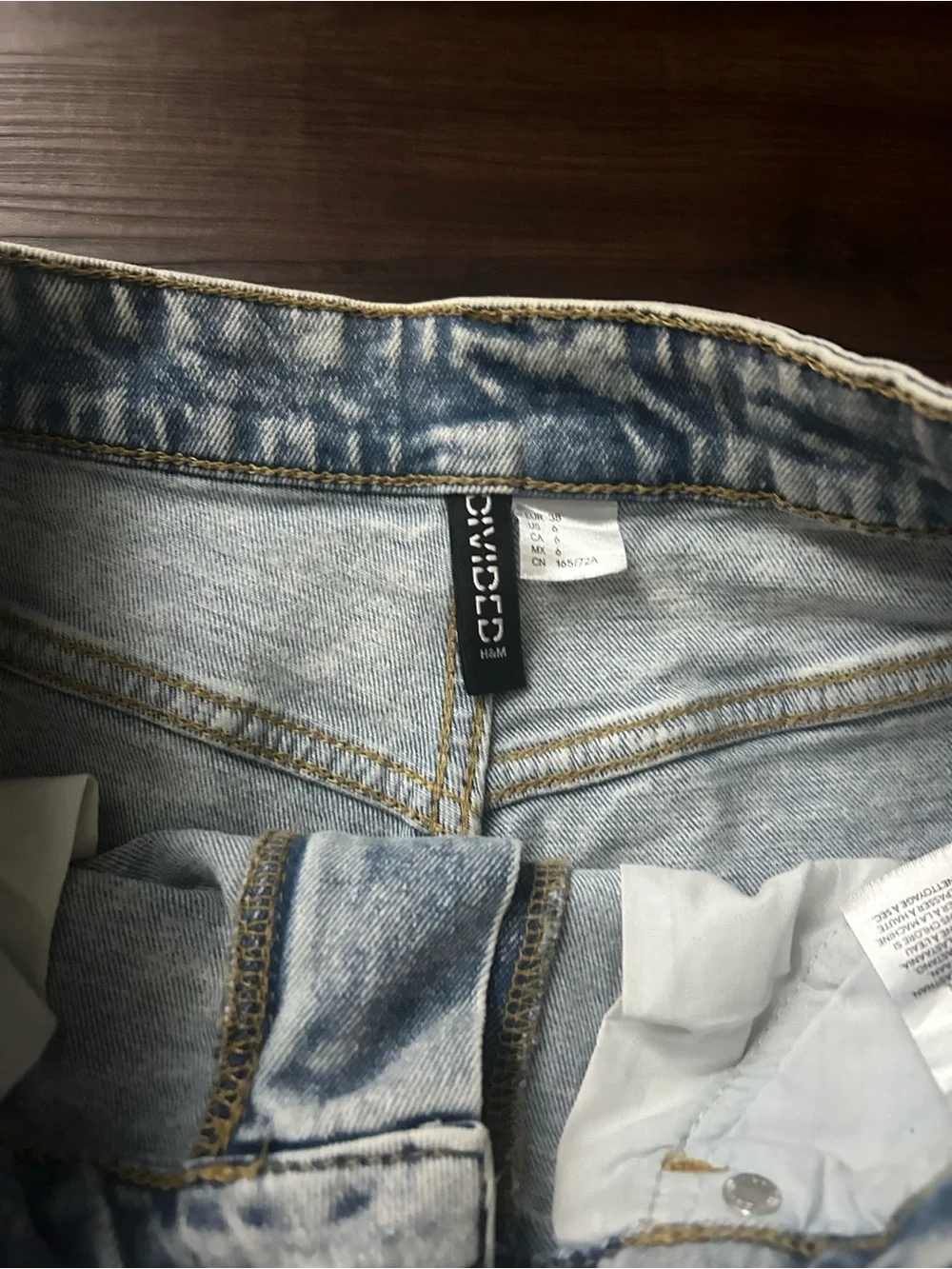 Divided Light Blue Acid Wash Frayed Denim Shorts